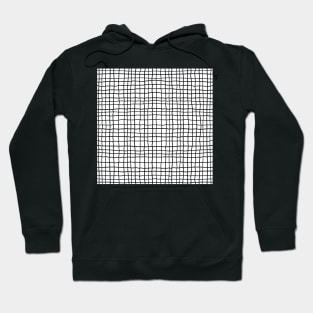 Organic black white check organic textured check pattern Hoodie